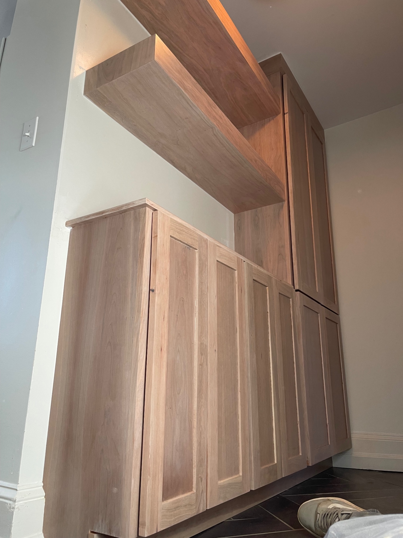 Mudroom with Floating Shelves