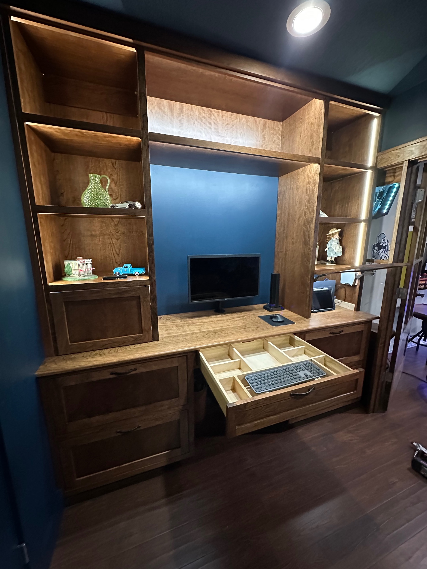 Home office feature wall by Customs By Shelton